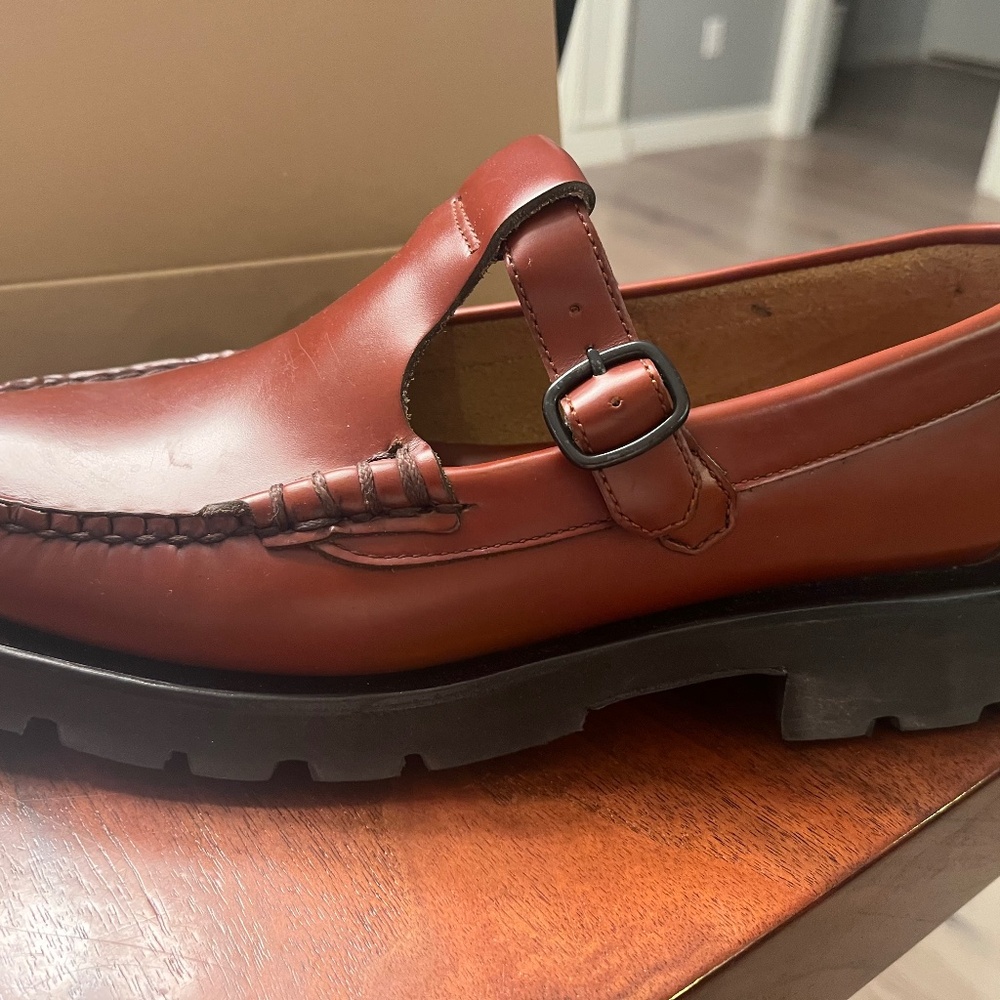 Hereu Brown Leather Mary Jane Loafers - Picture 3 of 5
